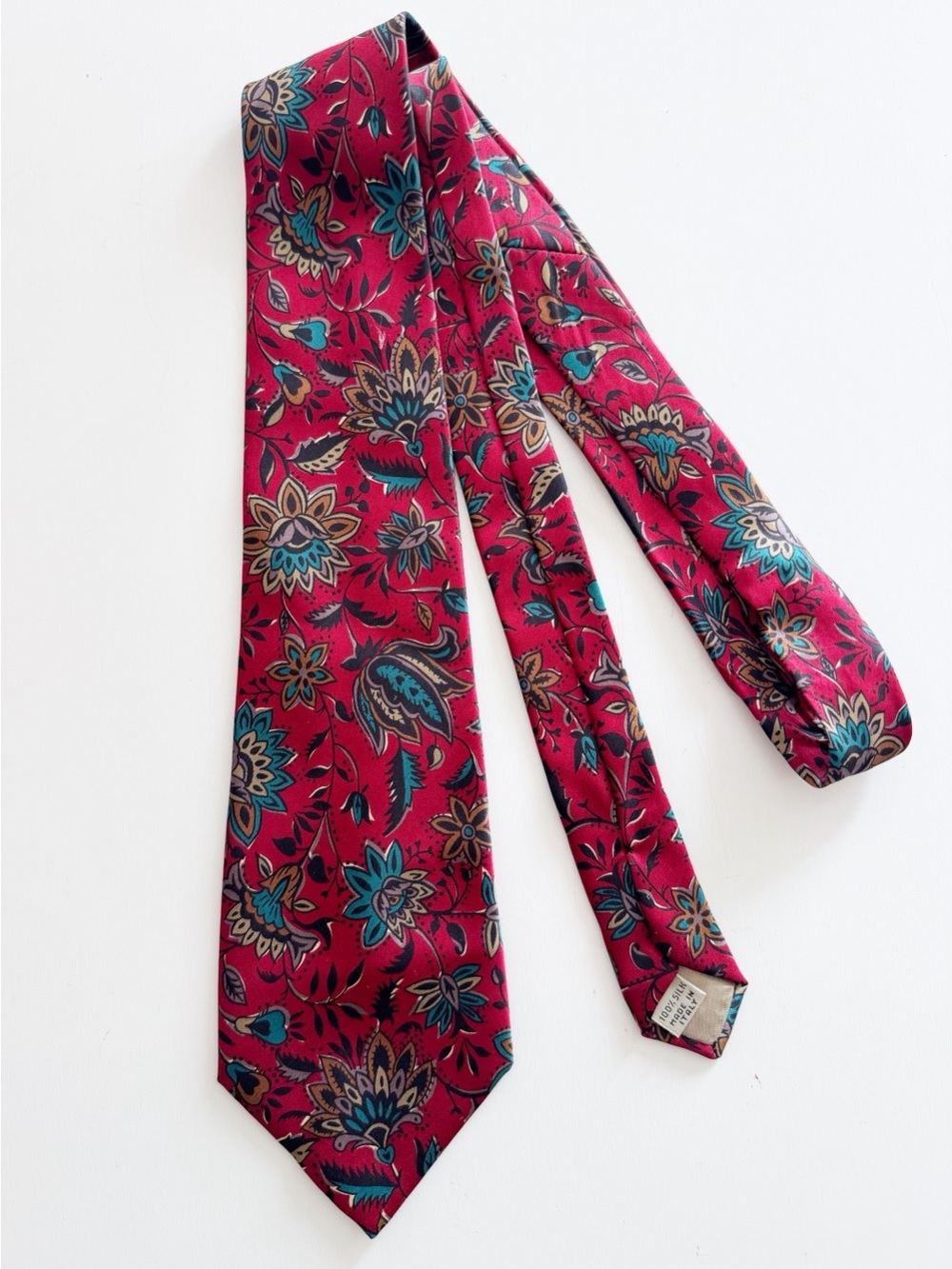 Vintage 90s Christopher Hayes Silk Floral Paisley Tie